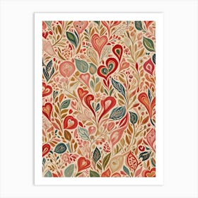 Hearts In Pattern Art Print