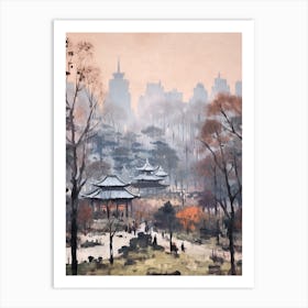 Winter City Park Painting Yoyogi Park Taipei Taiwan 4 Art Print