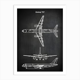 757 Airplane Decor Aircraft Decor Plane Decor Airplane Art Airplane Print Airplane Blueprint Airplane Art Va7571 Art Print