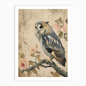 Oriental Bay Owl Japanese Painting 2 Art Print