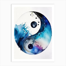 Repeat 1 Yin And Yang Watercolour Art Print