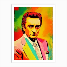 Johnny Cash Colourful Pop Art Art Print