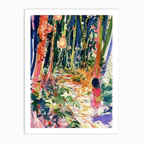 Girl In The Forest Art Print