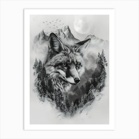 Wolf In The Forest 9 Art Print