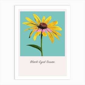 Black Eyed Susan 1 Square Flower Illustration Poster Art Print