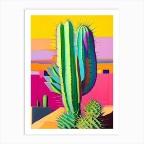 Rat Tail Cactus Modern Abstract Pop 3 Art Print