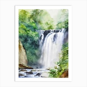 Laxapana Falls, Sri Lanka Water Colour  Art Print