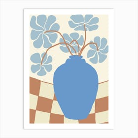 Blue Vase With Flowers Art Print