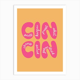 Cin Cin Orange Pink Art Print