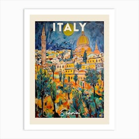 Siena Italy 2 Fauvist Painting Travel Poster Art Print