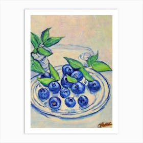 Blueberry 1 Vintage Sketch Fruit Art Print