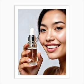 Asian Woman Holding Beauty Product Art Print