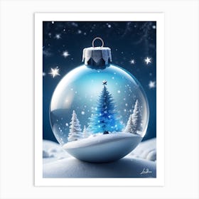 Magnificent Christmas ball under the snow Art Print