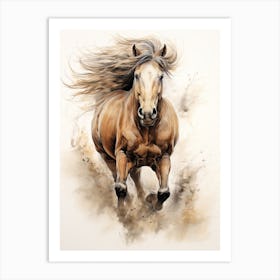 A Horse Painting In The Style Of Blending 3 Art Print