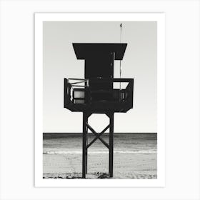 Beach Guard Black White_2192476 Art Print