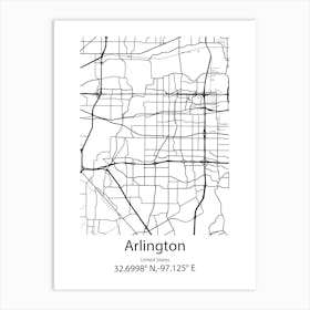 Arlington Heights,United States Minimalist Map Art Print