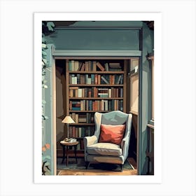 Vintage The Book Shop Print Book Lovers Gift Reading Gift Art Print