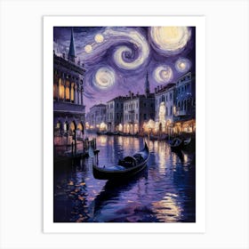 Starry Night In Venice Art Print