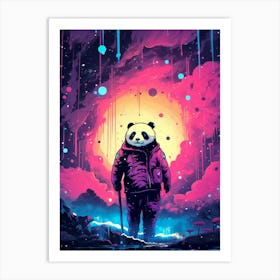 Panda Bear In Space Art Print