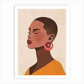 Black Woman With Earrings 11 Art Print