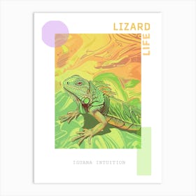 Green Iguana Modern Illustration 1 Poster Art Print