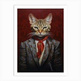 Gangster Cat Ocicat Art Print