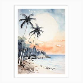 Watercolour Of Anse Intendance   Mahe Island Seychelles 1 Art Print