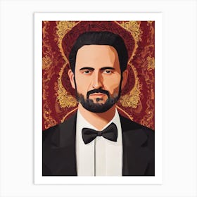 Marcello Mastroianni Illustration Movies Art Print