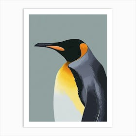King Penguin Gold Harbour Minimalist Illustration 2 Art Print