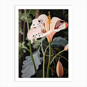 Flower Illustration Gloriosa Lily 3 Art Print