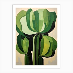 Modern Abstract Cactus Painting Acanthocalycium Cactus 1 Art Print