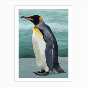 King Penguin Isabela Island Minimalist Illustration 3 Art Print