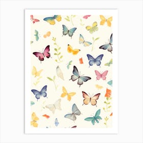 Watercolor Butterflies 8 Art Print