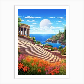 Bodrum Castle St Peters Caastle Pixel Art 5 Art Print