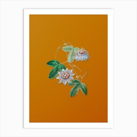 Vintage Sullivan's Passion Flower Botanical on Sunset Orange n.0544 Art Print