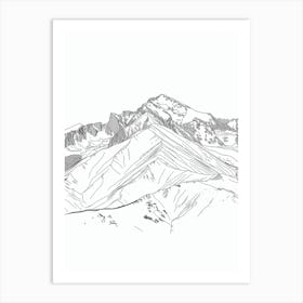 Pikes Peak Usa Line Drawing 4 Art Print