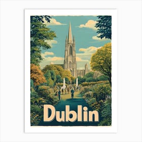 Aihrgdesign A Retro Travel Poster For Dublin 6 Art Print