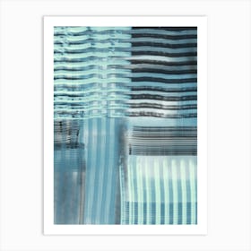 NAUTICAL STRIPES - coltxwilde soothing nautical blue and white stripes, lines , waves, beach  by colt x wilde   Art Print