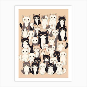 Group Of Cats Art Print