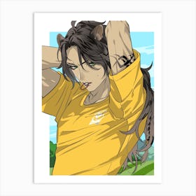 Girl In A Yellow Shirt Art Print