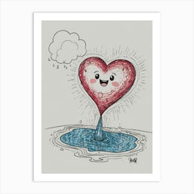 Heart In A Puddle Art Print