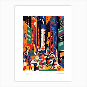 Time Square New York City Matisse Style 2 Watercolour Travel Poster Art Print
