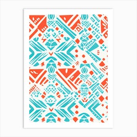 Fiji, Inspired Travel Pattern 3 Art Print