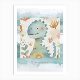 Cute Dinosaur Watercolour Style 2 Poster Art Print