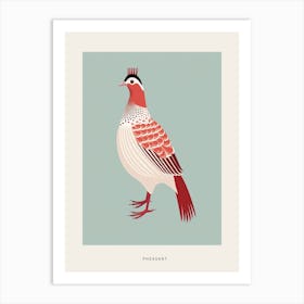 Minimalist Pheasant 7 Bird Poster Art Print