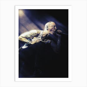 Superstars Chester Bennington In Live Scream Art Print