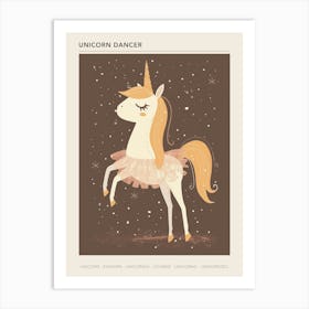 Unicorn In A Tutu Mustard Muted Pastels 1 Poster Art Print