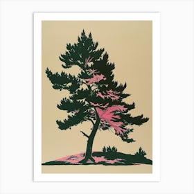 Juniper Tree Colourful Illustration 1 Art Print
