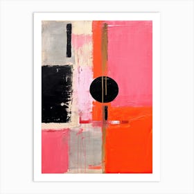 Pink And Black Abstract Painting 1 Art Print