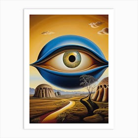 Surreal Eye & Abstract Elements Modern Surrealist Art Print